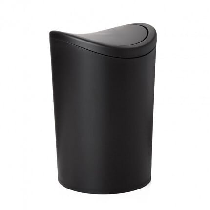 TATAY - Poubelle Standard 6 litres Noir couvercle basculant - large
