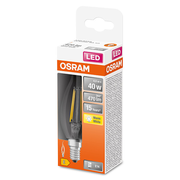 OSRAM - Ampoule LED E14 4W filament - Blanc chaud 2700K - large