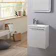 PLANETE BAIN - Meuble lave-mains pour wc blanc avec vasque design en solid stone et mitigeur - vignette