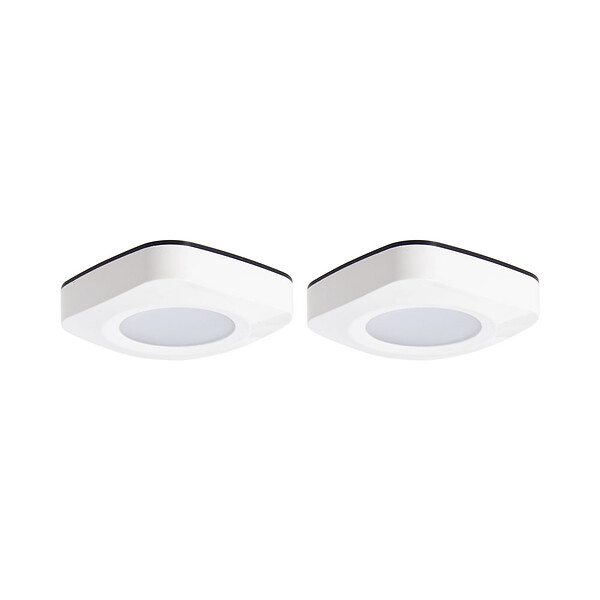 XANLITE - Lot de 2 éclairages de placard tactiles, flux 30 lm, lumière blanc neutre 4000 K, alimentation piles 3×AAA incluses, fixation adhésive ou par vis, usage dressing, escalier et placard - large