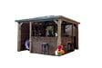 HABRITA - Abri de piscine Blueterm en bois massif – Surface : 12,32m2 - 3,79×3,79 m - vignette