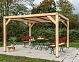 HABRITA - Auvent bois VENETO avec ventelles réglables - L.339xH.217xP.312cm - vignette