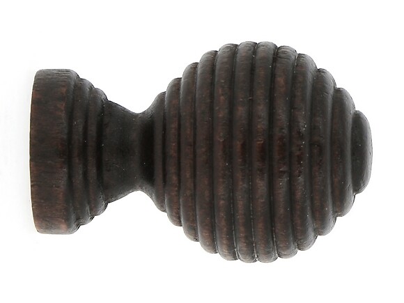 MOBOIS - Lot de 2 embouts boule striée noyer - Diam.20mm - large