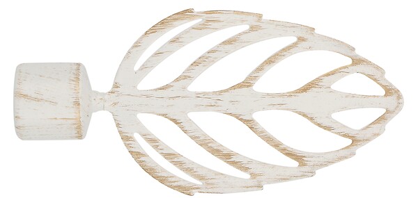 MOBOIS - 1 emb.feuille ajouree blanc patine d20 - large
