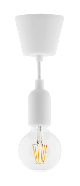 ELEXITY - Kit de suspension déco blanc en silicone avec ampoule LED 6W - large