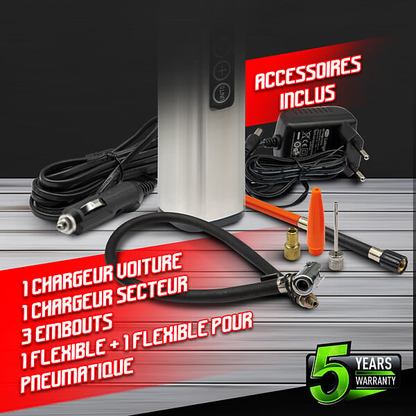 CONSTRUCTOR - Compresseur rechargeable 12V + accessoires - Const - large