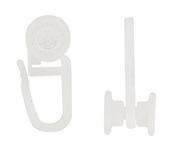 MOBOIS - 25 galets suspendeurs plastique blanc pour rails rideaux PVC - large