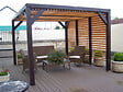 HABRITA - Auvent bois VENETO autoportant avec ventelles réglables - 12.20m² - vignette