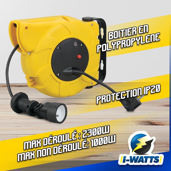 I-WATTS - Enrouleur électrique automatique 20M-3g1.5-HO5 - large