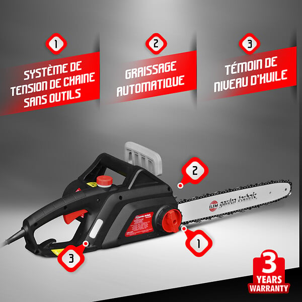 ELEM - Tronçonneuse électrique 2000W - Guide 40cm - Elem garden - large