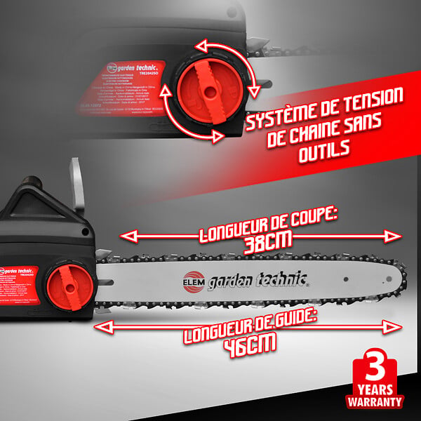 ELEM - Tronçonneuse électrique 2000W - Guide 40cm - Elem garden - large