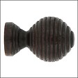 MOBOIS - Lot de 2 embouts boule striée noyer - Diam.20mm - vignette