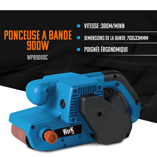WORK MEN - Ponceuse à bande 900W 76x533mm - Work Men - large