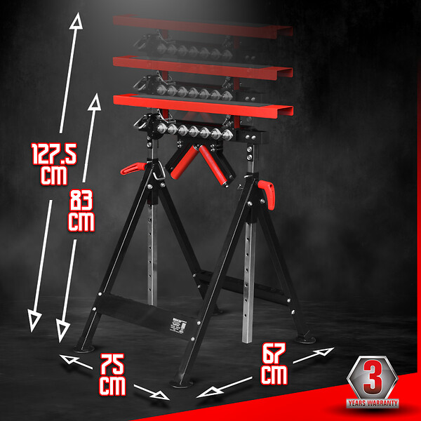 BRICK - Treteau telescopique a rouleaux max 200kg - large