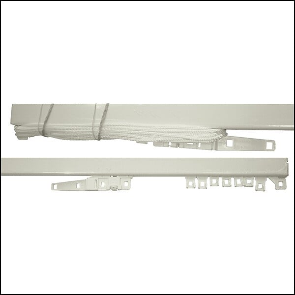 MOBOIS - Rail à rideaux métal 24x16 ouverture centre 3m - Blanc - large