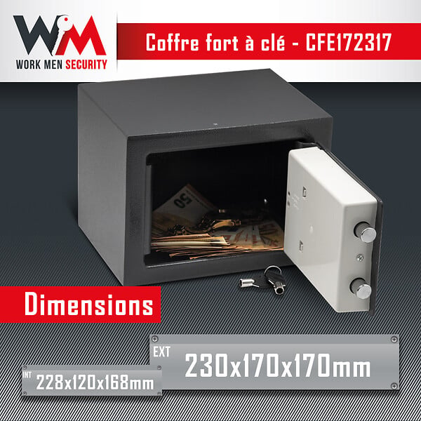 WORK MEN - Coffre fort électronique 23x17x17cm - Work Men - large