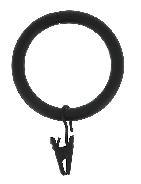 MOBOIS - 10 anneaux pince ronds acier - Noir mat - Diam.52x28mm - large