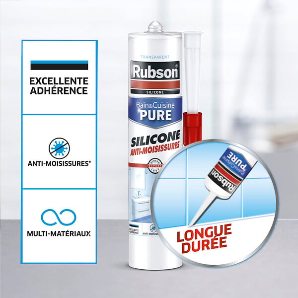 RUBSON - Mastic cuisine et bain 280ml transparent - large