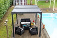 HABRITA - Pergola bioclimatique Alu - Gris - L.240xH.235xP.300cm - vignette