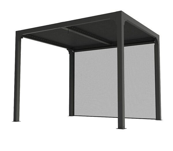 HABRITA - Pergola bioclimatique alu - Gris anthracite - L.300xl.240cm - large