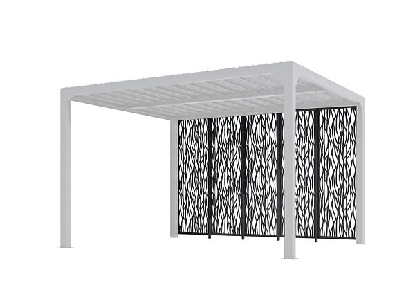 HABRITA - 5 panneaux moucharabieh acier - Gris - L.360xH.213.3cm - large