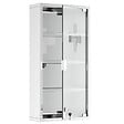 HOMCOM - Armoire à pharmacie 3 étagères 4 niveaux 30L x 12l x 60H cm porte verre trempé symbole croix acier inoxydable brossé - vignette
