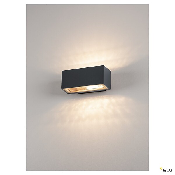 SLV - Applique extérieure SLV BOX UP/DOWN, anthracite, R7s 78mm/QT-DE12, 80W max, IP44 - large