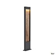 SLV - Borne extérieur SLV FLATT 100 anthracite/imitation bois avec LED intégrée pour éclairage extérieur, Hauteur 100 cm - vignette