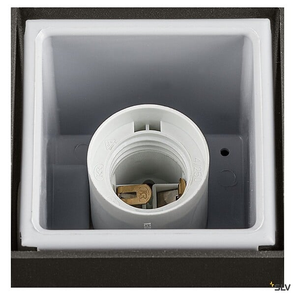 SLV - Borne extérieure SLV GRAPHIT 90, carré, anthracite, E27, 11W - Hauteur 90 cm - large