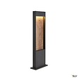 SLV - Borne extérieur SLV FLATT 65 anthracite/imitation bois avec LED intégrée pour éclairage extérieur, Hauteur 65 cm - vignette