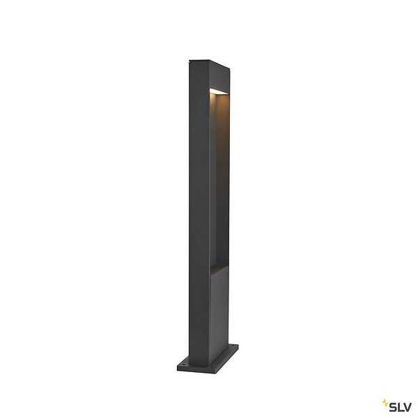 SLV - Borne extérieur SLV FLATT 65 anthracite avec LED intégrée pour éclairage extérieur, Hauteur 65 cm - large