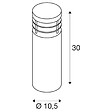 SLV - Borne extérieure SLV VAP SLIM, inox brossé, E27, 20W max, IP44, inox 304 - Hauteur 30 cm - vignette