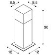 SLV - Borne extérieure SLV GRAPHIT 30, carré, anthracite, E27, 11W - Hauteur 30 cm - vignette