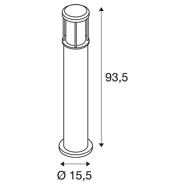 SLV - Borne extérieure SLV OTOS GLAS, anthracite, E27, 15W max, IP43 - large