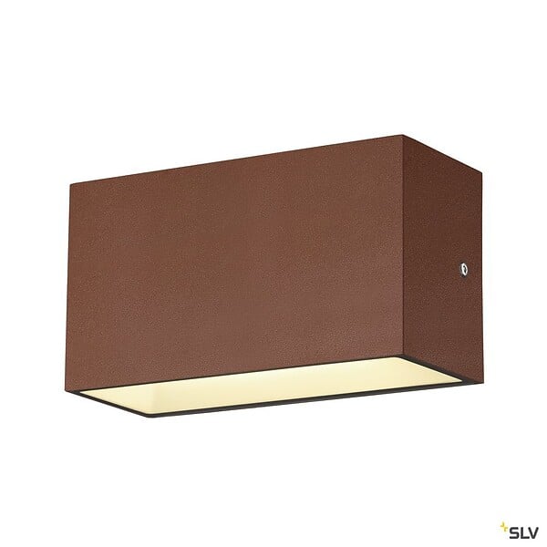 SLV - Applique extérieure SLV SITRA CUBE Up/Down rouille avec LED intégrée - Taille M - 20 cm - large