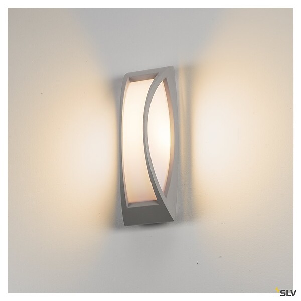 SLV - Applique extérieure SLV MERIDIAN, gris, E27, 25W max, IP54 - large