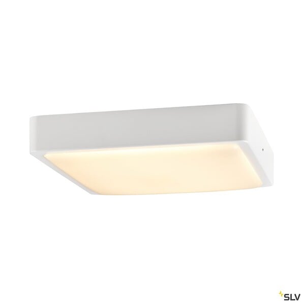 SLV - Applique et plafonnier extérieur SLV AINOS, carré, blanc, LED, 17W, 3000K/4000K, IP65 - large