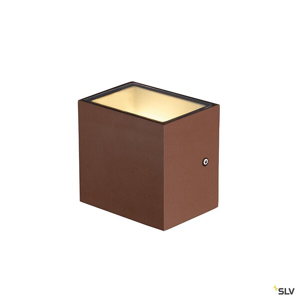 SLV - Applique extérieure SLV SITRA CUBE, rouille avec LED intégrée, 10W, 3000K, IP44 - large