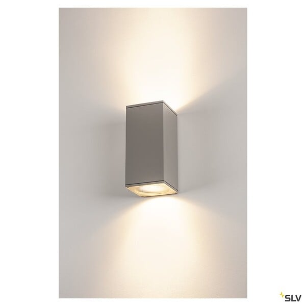 SLV - Applique extérieure SLV BIG THEO UP/DOWN, gris, GU10/QPAR111, 2x 75W max, IP44 - large