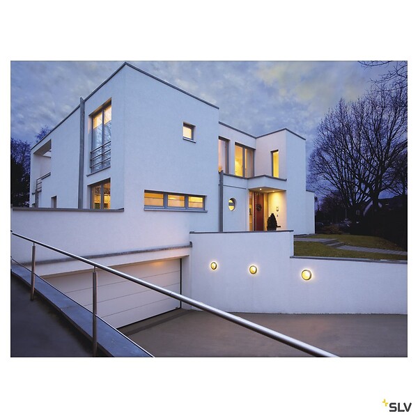 SLV - Applique et plafonnier extérieur SLV BULAN, gris, E14/C35, 60W max, IP46 - large