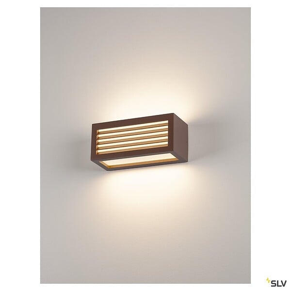 SLV - Applique extérieure SLV BOX-L, rouille, E27, 18W max, IP54 - large
