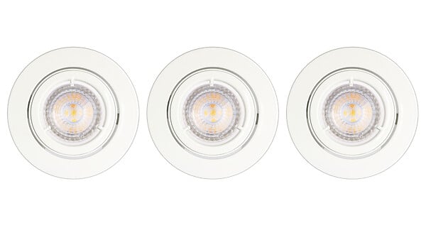 MODE DE VIE - Spot à encastrer avec LED intégrée - Lot de 3 - Blanc - 5W - large