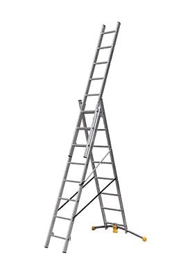 HAILO - Echelle transformable 3 plans 3x8 échelons - 5,80m - large