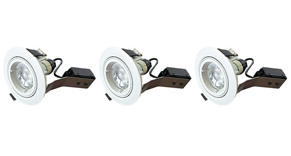 MODE DE VIE - Spot à encastrer avec LED intégrée - Lot de 3 - Blanc - 5W - large