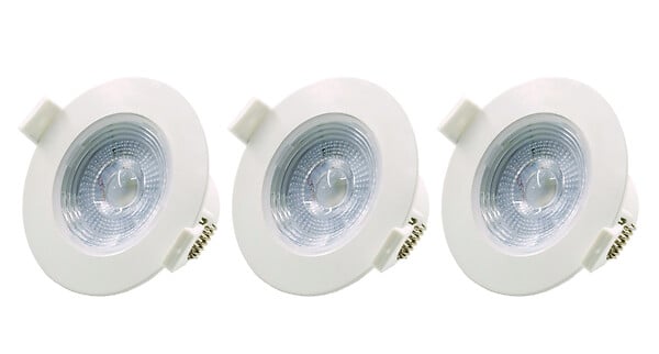 MODE DE VIE - Spot à encastrer avec LED intégrée - Lot de 3 - Blanc - 5W - large