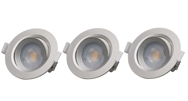 MODE DE VIE - Spot à encastrer avec LED intégrée - Lot de 3 - Blanc - 5W - large