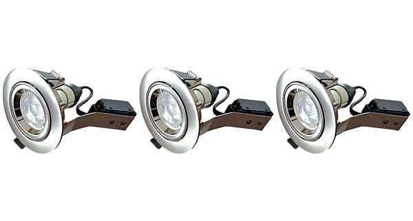 MODE DE VIE - Spot à encastrer avec LED intégrée GU10 - Lot de 3 - Nickel satin - 5W - large