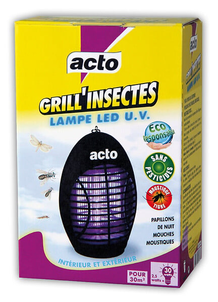 ACTO - Lampe LED UV Grill'insectes 30m2 2.5W - large