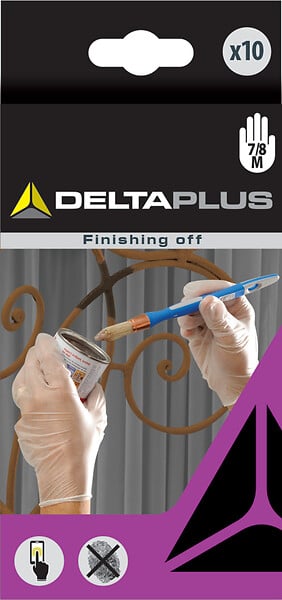 DELTA PLUS - Gants jetables vinyle - Taille 9 - Boîte de 10 - large