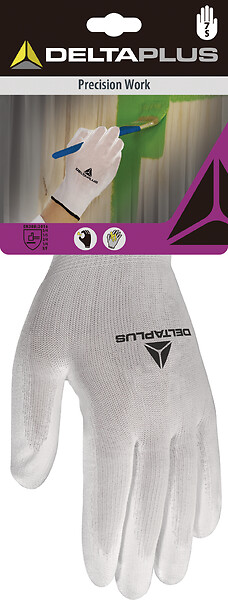 DELTA PLUS - Gants travaux de precision blanc taille 7 - large